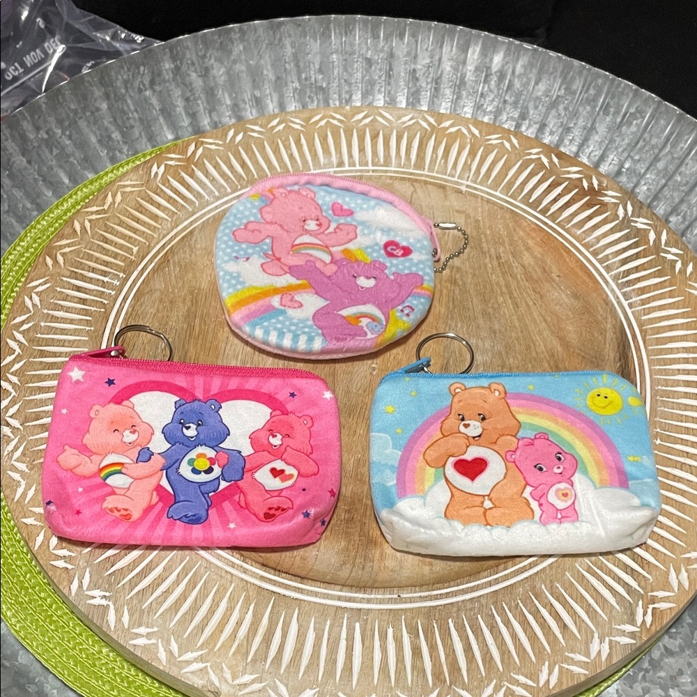 NWOT Care Bears Coin Purses Set of 3